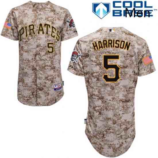 Mens Majestic Pittsburgh Pirates 5 Josh Harrison Authentic Camo Alternate Cool Base MLB Jersey